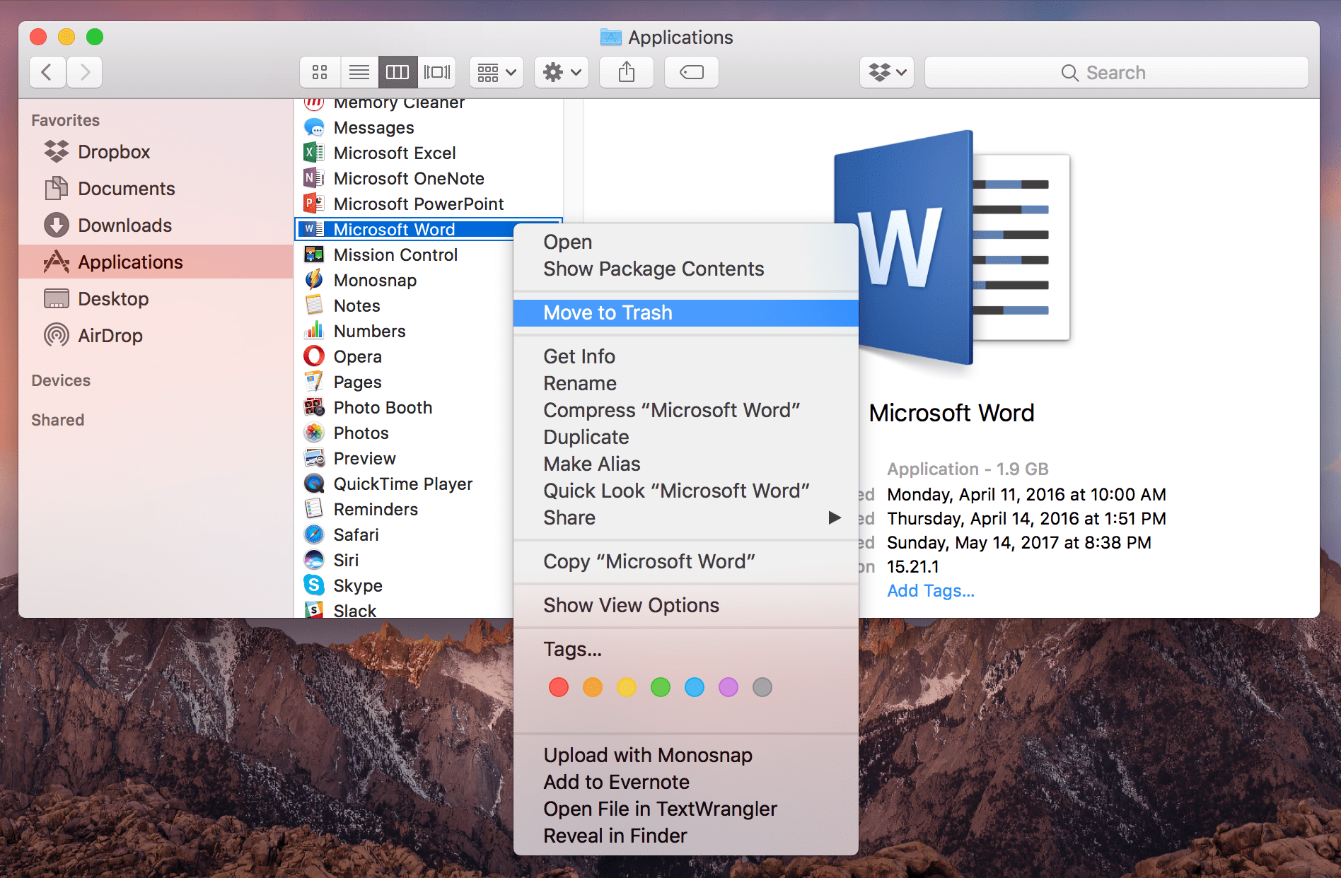opctimize microsoft word for mac