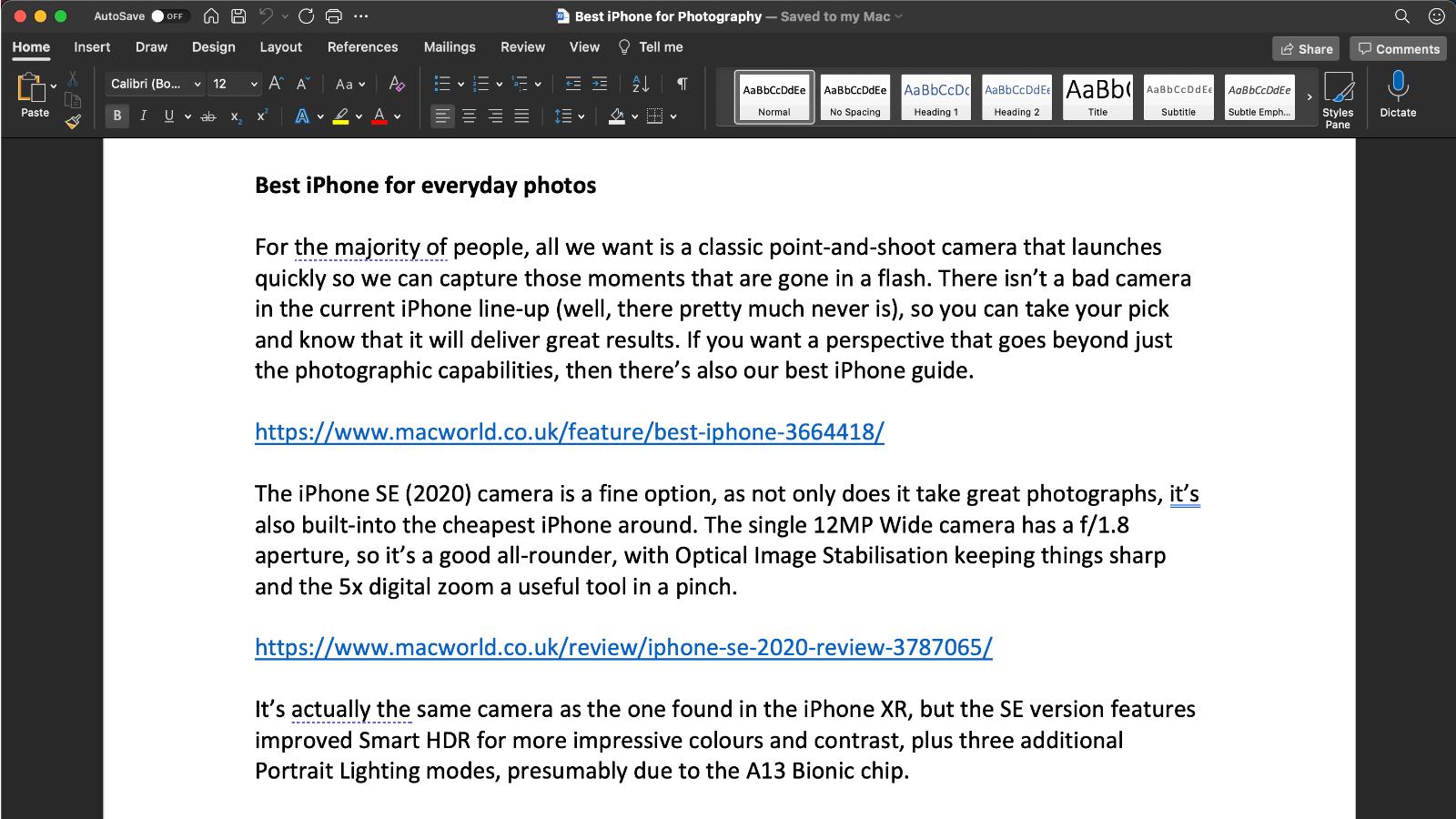 opctimize microsoft word for mac